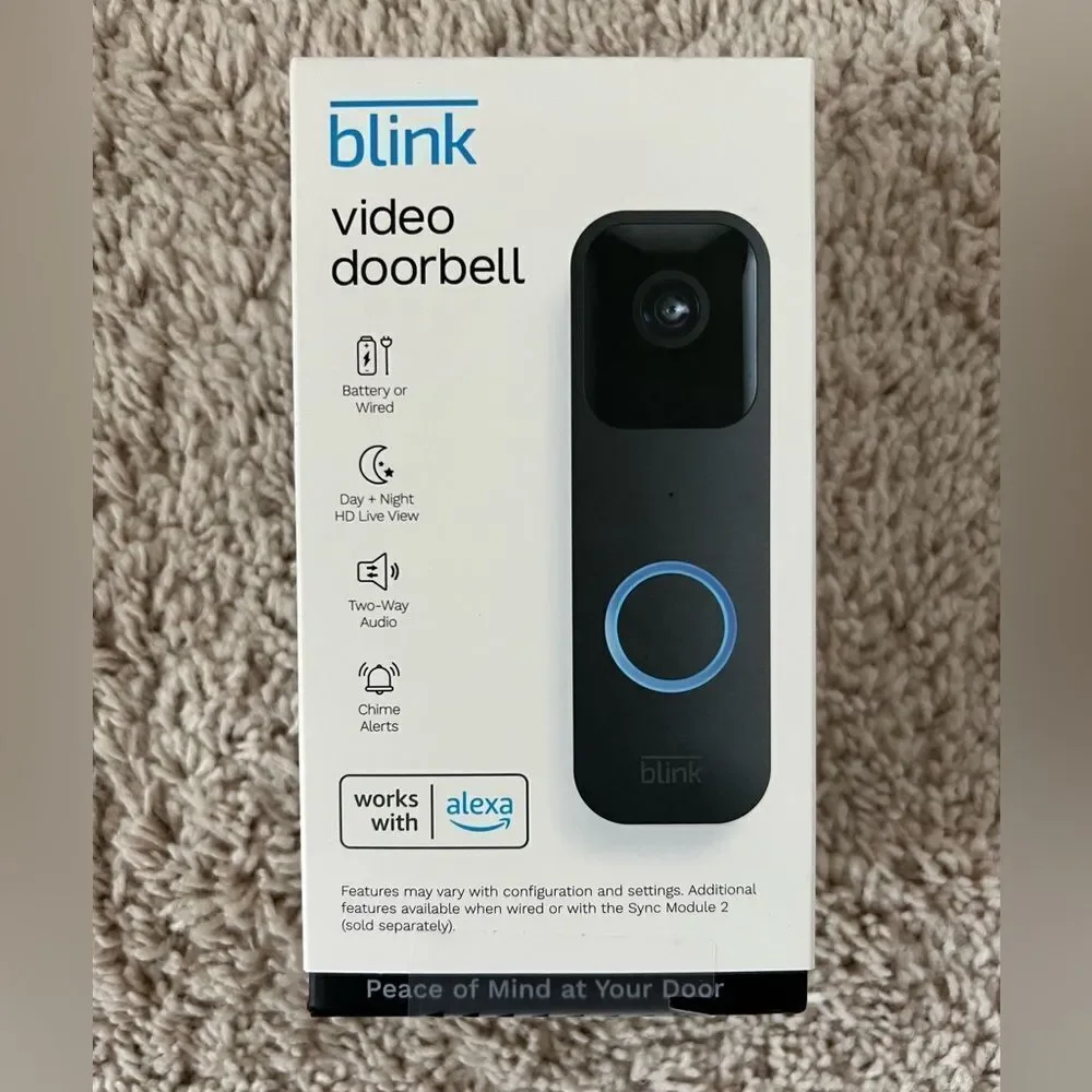 Blink Video Doorbell 2Way Audio HD Video Motion & Chime Wireless/Wired-W…